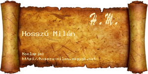 Hosszú Milán névjegykártya