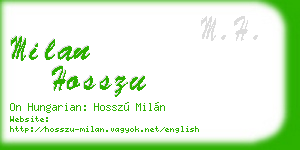 milan hosszu business card
