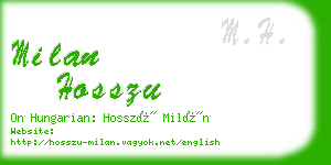 milan hosszu business card